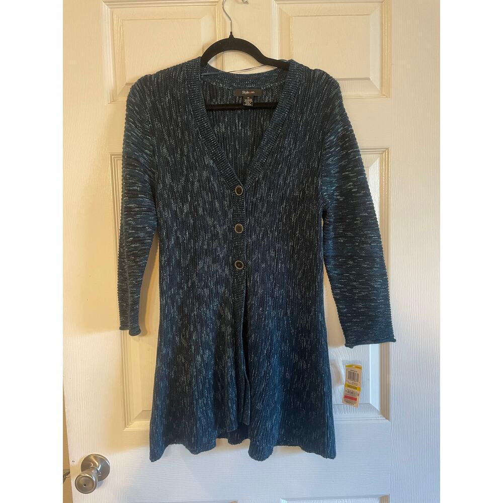 Style & Co Women's Open-Front Cardigan Navy Medium New with Tags